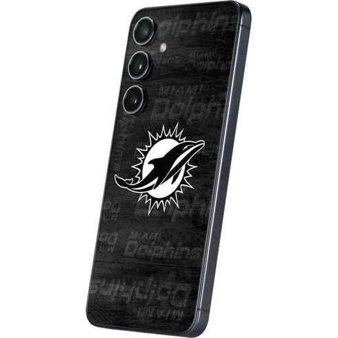 NFL Miami Dolphins Black & White Galaxy S25 Skin